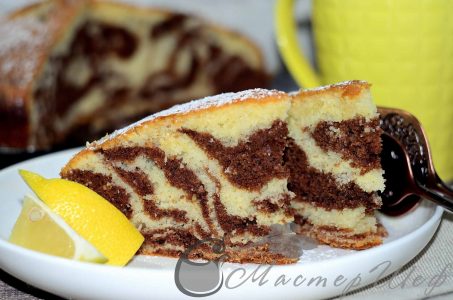 Лимонно-шоколадный пирог под «зебру»